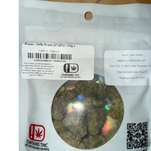 Flower - Daily Grape (27.92%) - 3.5g e