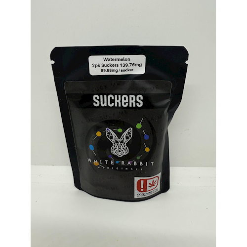 White RAbbit 2pk 100mg Sucker - Watermelon