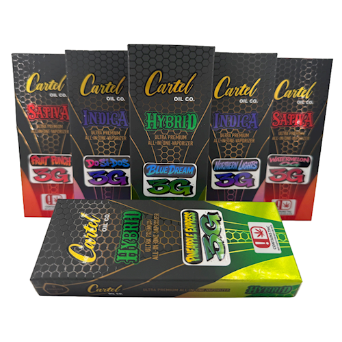 Cartel Oil Co | Disposable | Distillate | Live Terps | Indica | Slurricane | 3g
