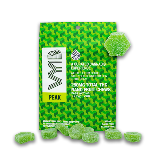 VYB Nano Fruit Chews 250mg - Peak - Kiwi Strawberry