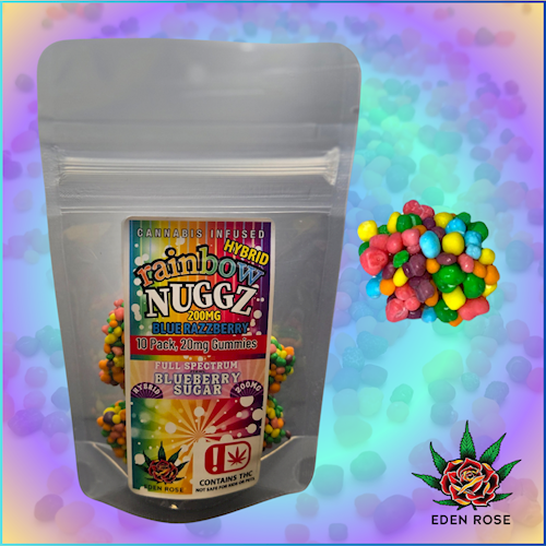 EDEN ROSE RAINBOW NUGGZ 500 F.S. - BLUE RAZZ - DANTE'S INFERNO (INDICA) - 150g